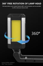 Work Light Rechargeable LED Camping Waterpoof Portable Multifunctional Adjustable USB Light Hanging Hook& Magnetic Base Flashlight For Hurricane Camping Hiking Riding Fishing Jogging Household Stevvex