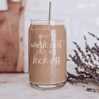 Wake Up Look Hot 17oz Glass Tumbler With Bamboo Lid - Motivational Coffee Cup BandsCo Straps