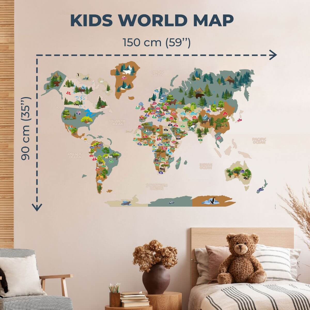 Nursery World Map Indigo - SJB-DIAMOND ELITES
