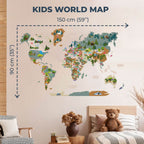 Kid's Wall Map Khaki - SJB-DIAMOND ELITES
