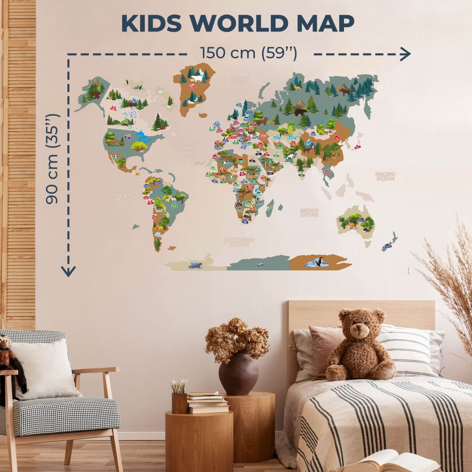 Animal World Map Indigo - SJB-DIAMOND ELITES