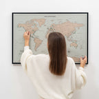 World Map on Canvas - Antique - SJB-DIAMOND ELITES