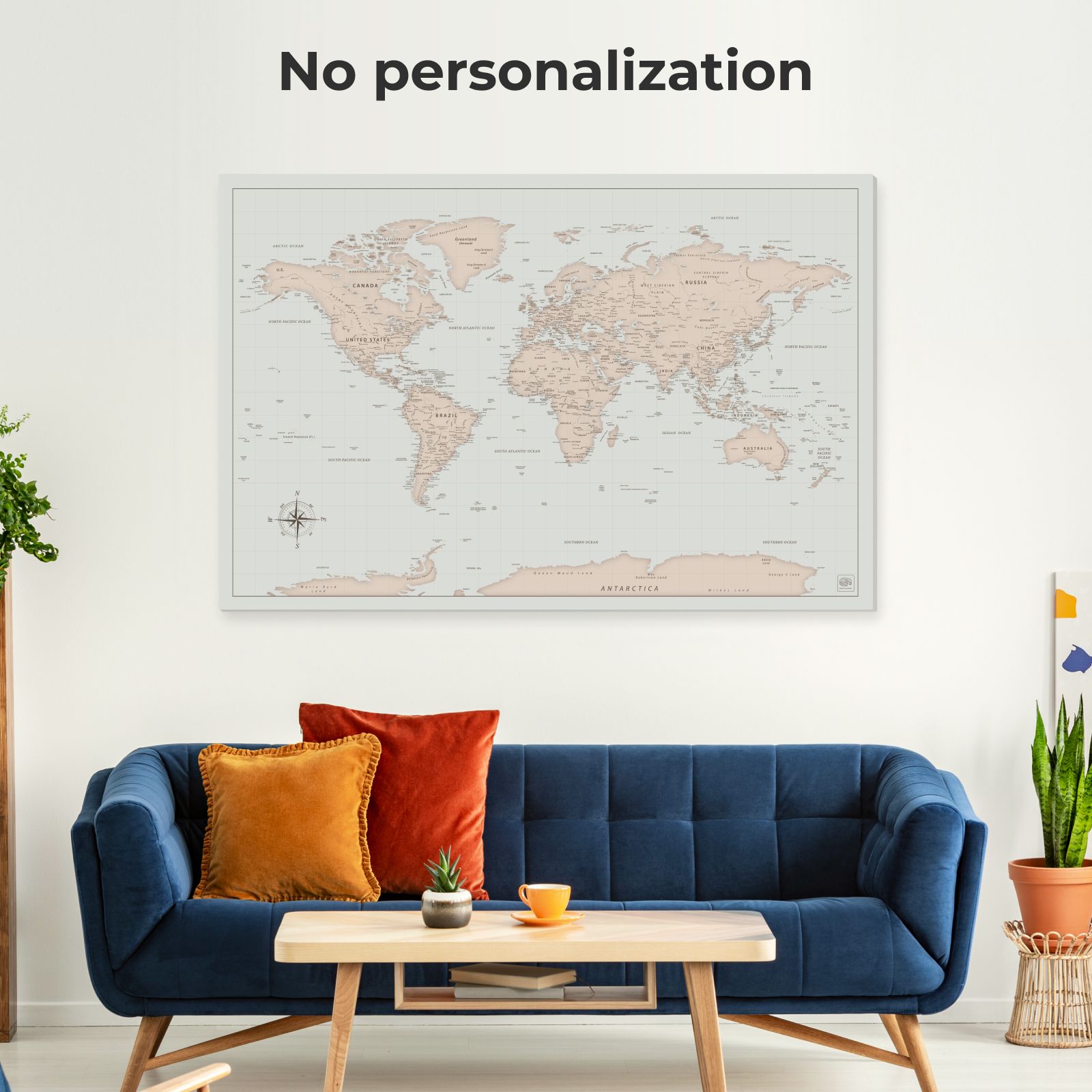 World Map on Canvas - Antique - SJB-DIAMOND ELITES