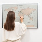 World Map on Canvas - Antique - SJB-DIAMOND ELITES