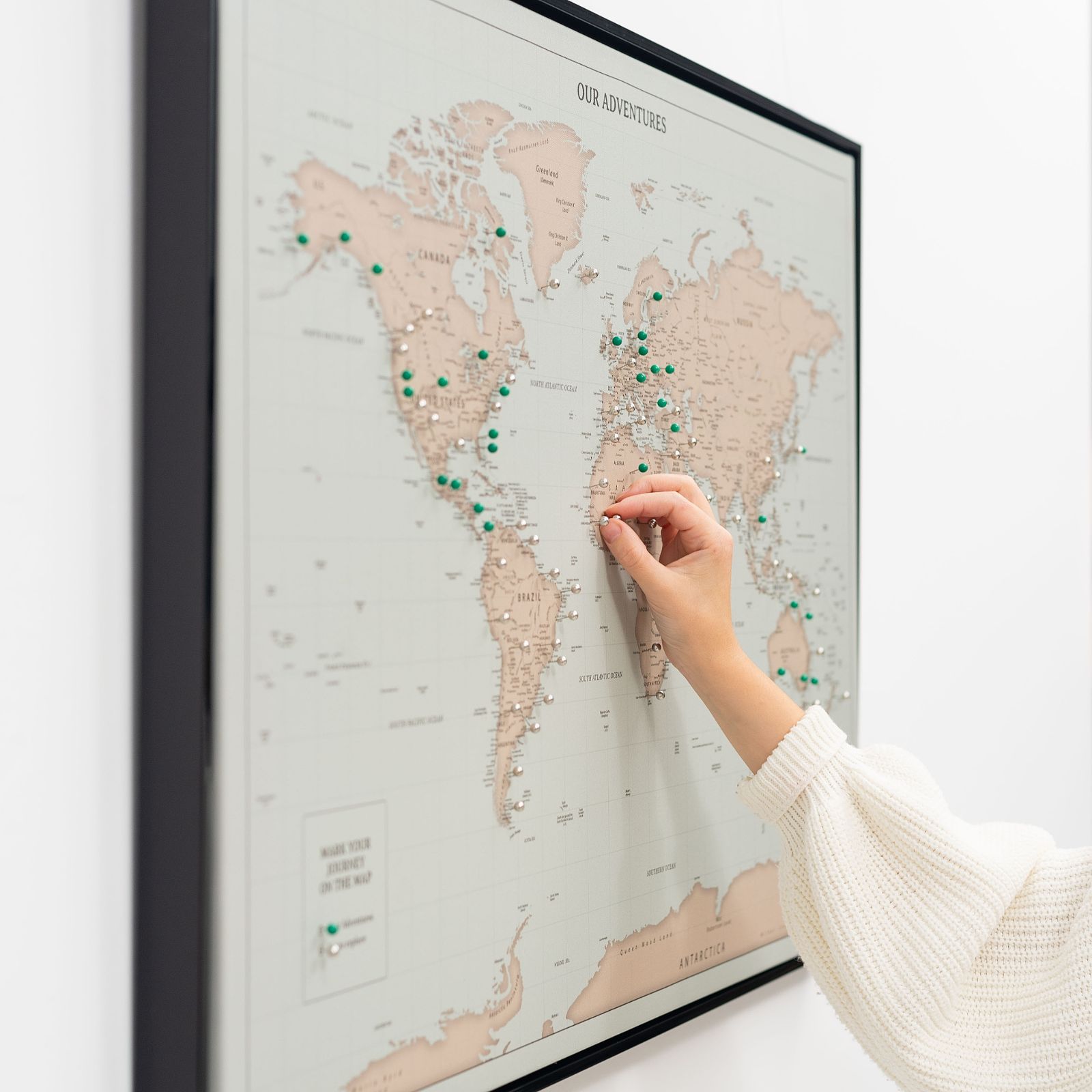 World Map on Canvas - Antique - SJB-DIAMOND ELITES