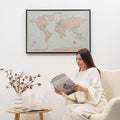 World Map on Canvas - Antique - SJB-DIAMOND ELITES