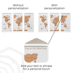Cork world map triptych - White - SJB-DIAMOND ELITES