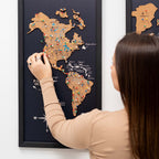 Cork world map triptych - Black - SJB-DIAMOND ELITES