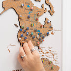Cork world map triptych - White - SJB-DIAMOND ELITES