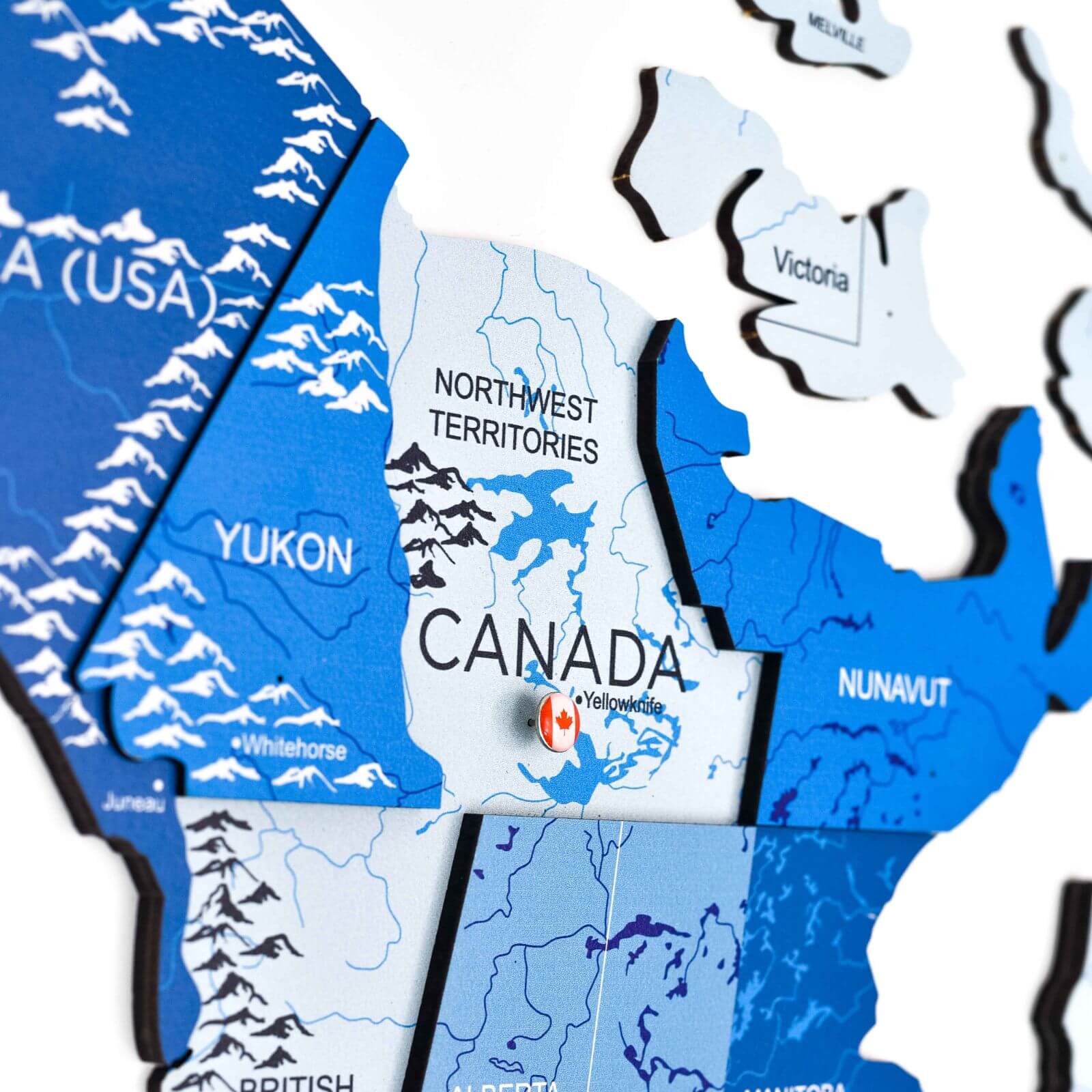 3D Wooden World Map Azure Enjoy The Wood