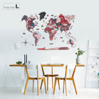 3D Wooden World Map Cliff Enjoy The Wood