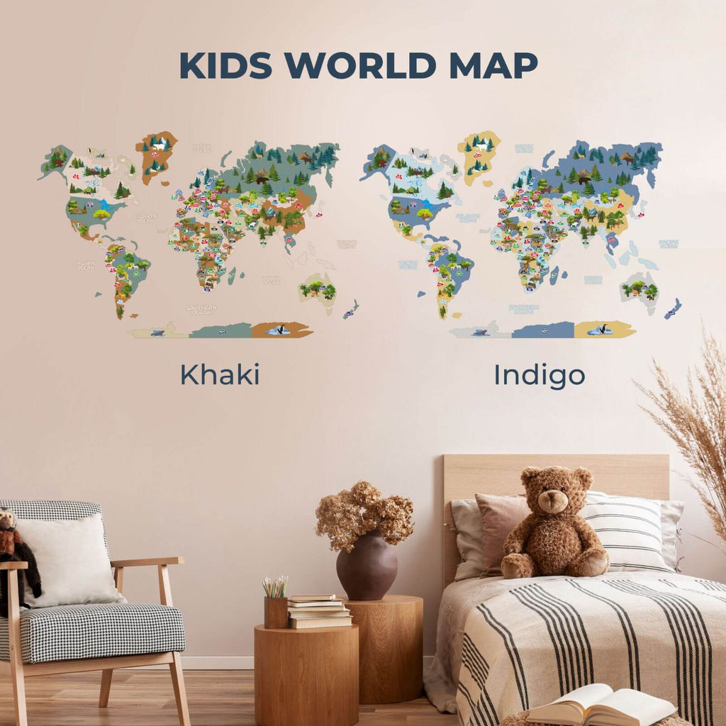 Animal World Map Indigo - SJB-DIAMOND ELITES