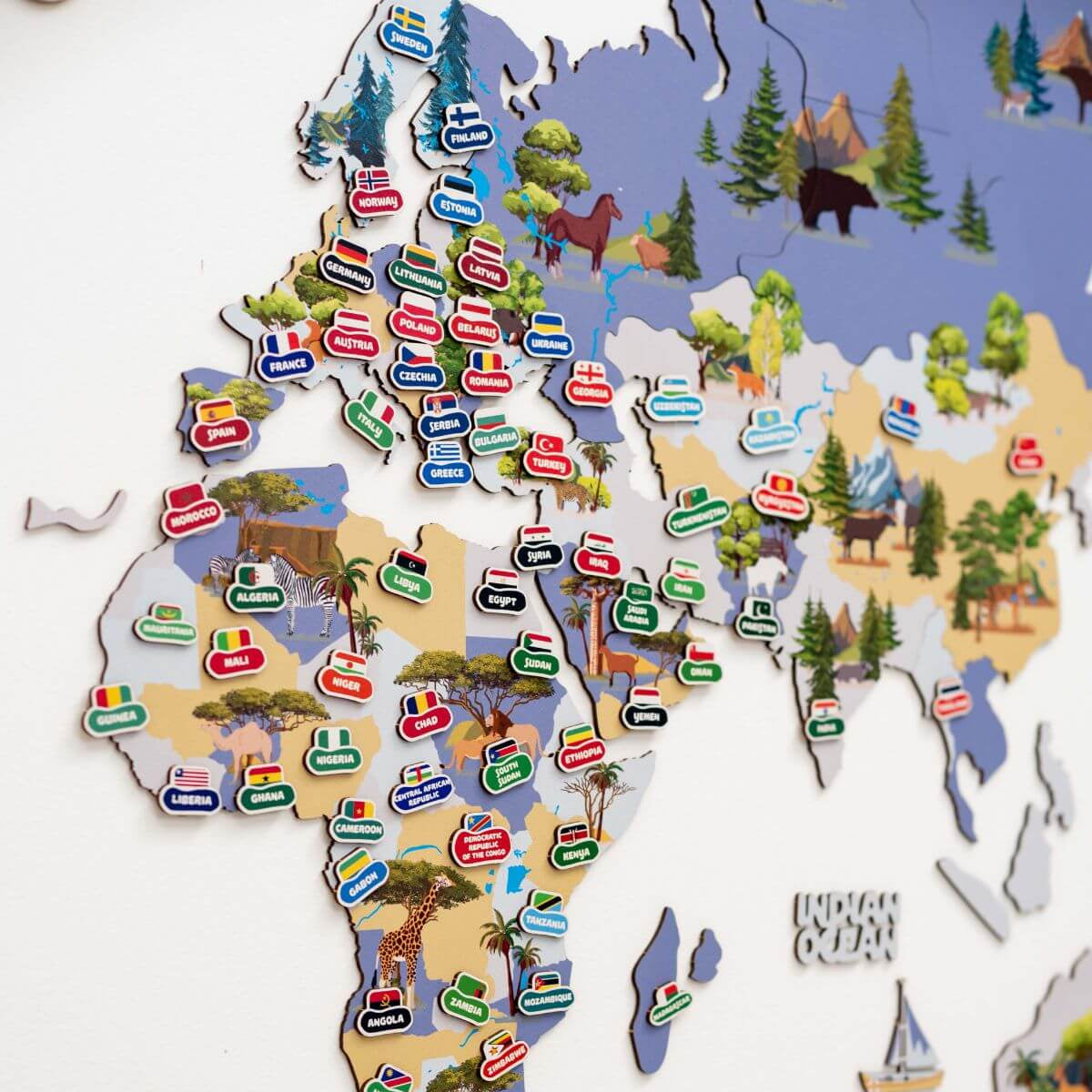 Nursery World Map Indigo - SJB-DIAMOND ELITES