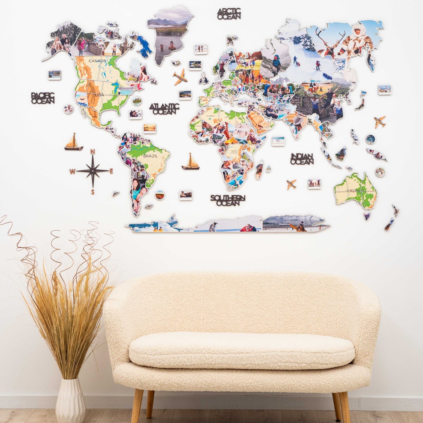 World Photo Map Physical - SJB-DIAMOND ELITES