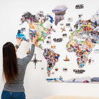 World Photo Map Physical - SJB-DIAMOND ELITES