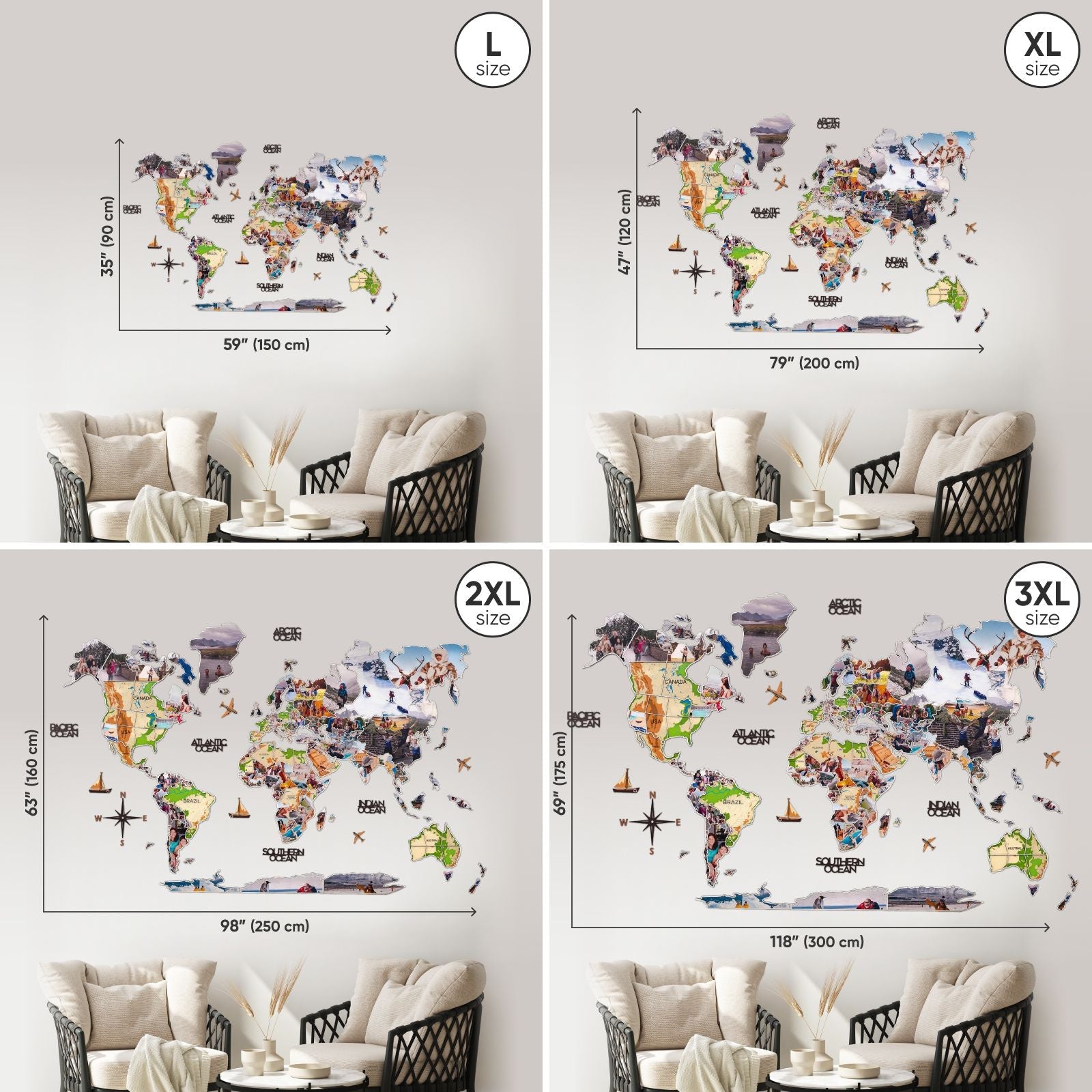 World Photo Map Physical - SJB-DIAMOND ELITES