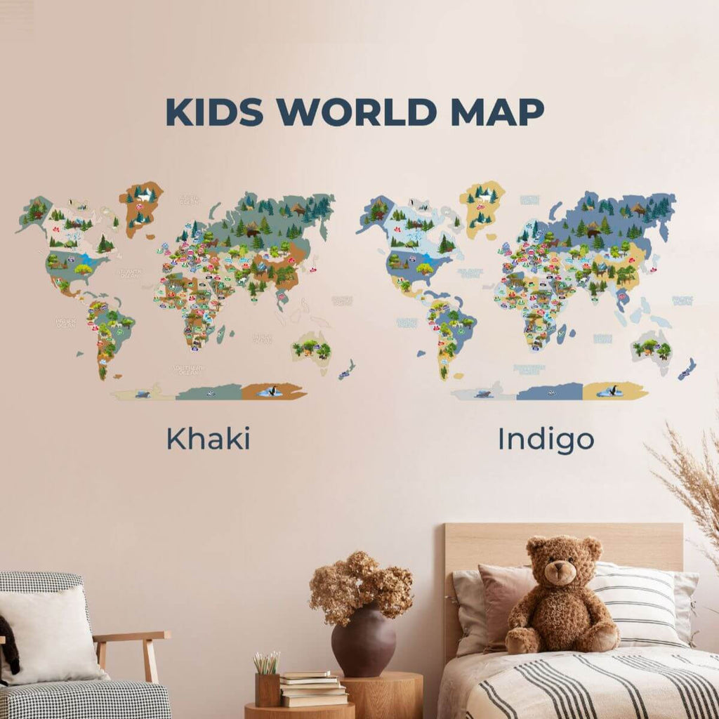 Nursery World Map Indigo - SJB-DIAMOND ELITES