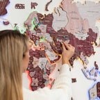 3D LUMINOUS LED Wooden World Map 2.0 Cappuccino Enjoy The Wood