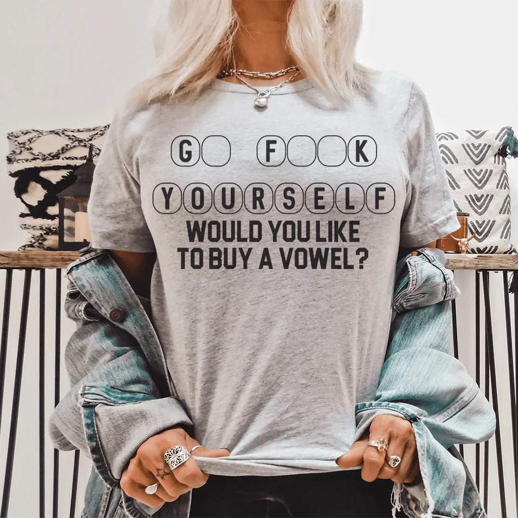 Would You Like To Buy A Vowel Tee Peachy Sunday