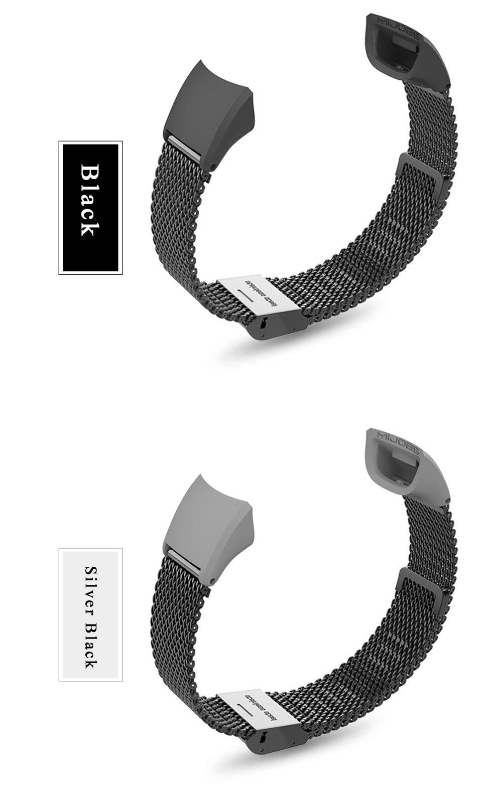 Wrist Strap Smart Wristband Metal Bracelet Band Compatible With Smart Watch Adjustable Stainless Steel Loop Mesh Magnetic Strap Replacement Wristbands Bracelet Fitness And Wellness Tracker For Women Men Stevvex