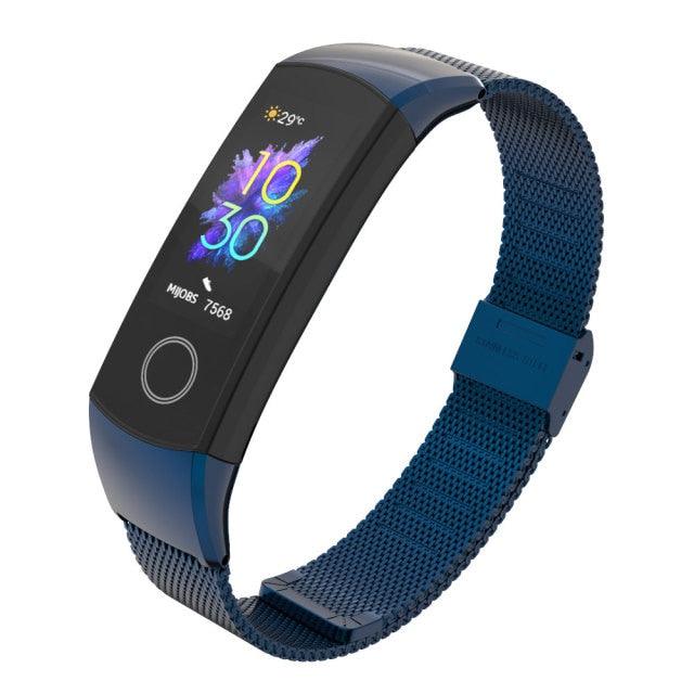 Wrist Strap Smart Wristband Metal Bracelet Band Compatible With Smart Watch Adjustable Stainless Steel Loop Mesh Magnetic Strap Replacement Wristbands Bracelet Fitness And Wellness Tracker For Women Men Stevvex
