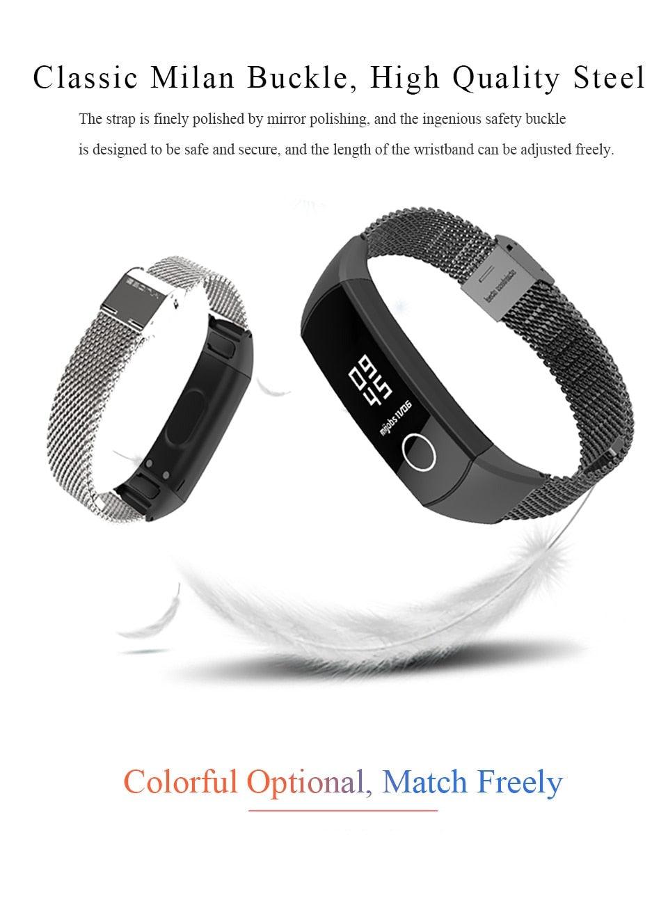 Wrist Strap Smart Wristband Metal Bracelet Band Compatible With Smart Watch Adjustable Stainless Steel Loop Mesh Magnetic Strap Replacement Wristbands Bracelet Fitness And Wellness Tracker For Women Men Stevvex