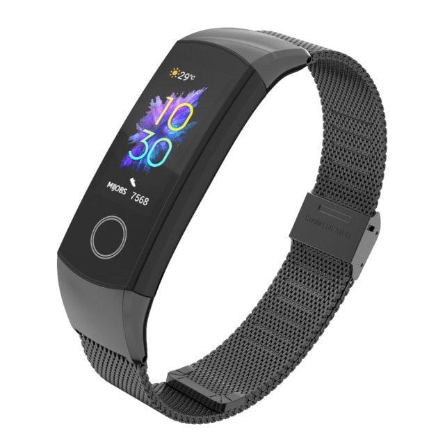 Wrist Strap Smart Wristband Metal Bracelet Band Compatible With Smart Watch Adjustable Stainless Steel Loop Mesh Magnetic Strap Replacement Wristbands Bracelet Fitness And Wellness Tracker For Women Men Stevvex