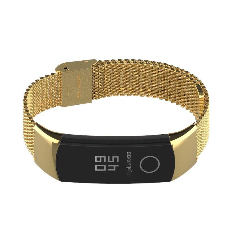 Wrist Strap Smart Wristband Metal Bracelet Band Compatible With Smart Watch Adjustable Stainless Steel Loop Mesh Magnetic Strap Replacement Wristbands Bracelet Fitness And Wellness Tracker For Women Men Stevvex