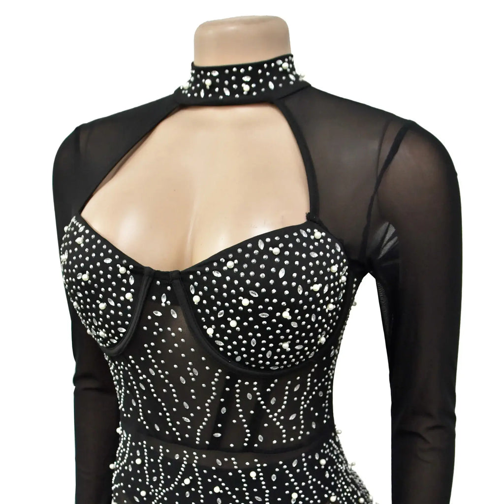 Sheer MeshSee Through Jumpsuit Pi-Mart