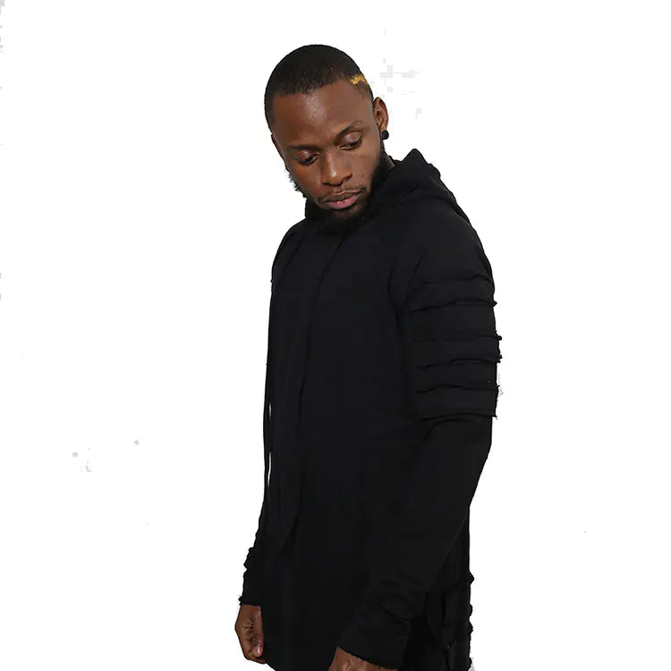 Long Hoodie, Hip Hop Hoodie, Outerwear Sweatshirt Pi-Mart