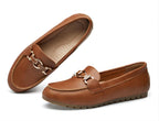 VERDASCO Womens Wide Loafers Shoes Cute Flats Shoes Moccasin Penny Loafers Slip On Work Shoes Casual Shoes Ladies Comfort Walking Shoes Leather Camel 7.5W