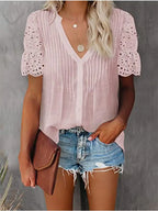 Shirt with Lace and V-neck Emily Pi-Mart