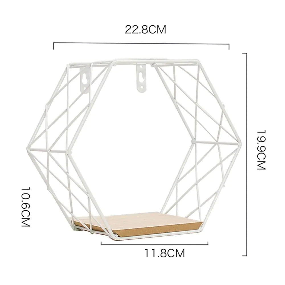 Minimalist Hexagonal Iron Wall Shelf for Decoration Lootquake LLC
