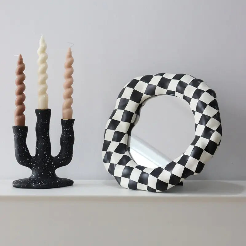 Black & White Checkerboard Vanity Mirror Pi-Mart