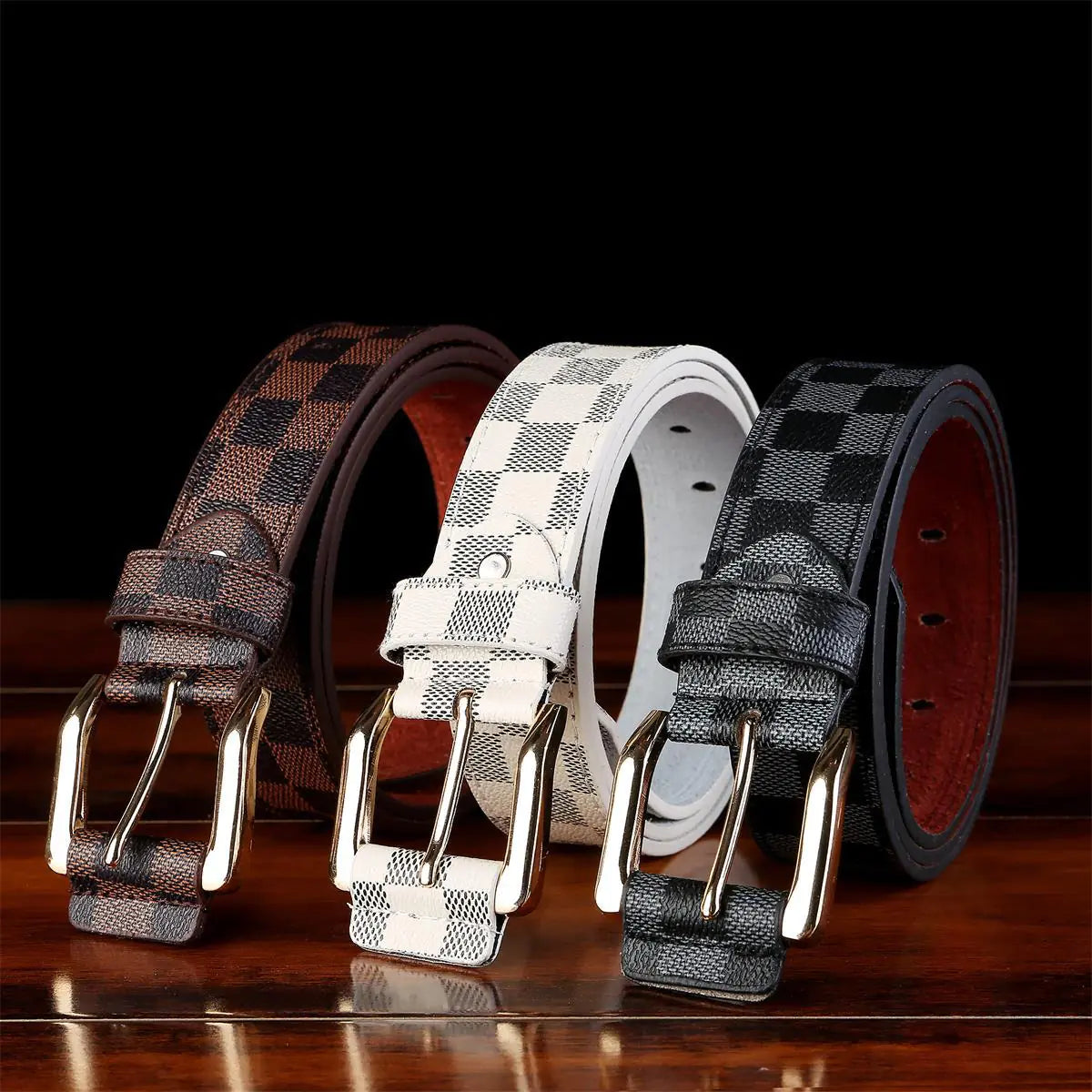 Men's Plaid Buckle Belt - Trendy Casual Design Pi-Mart