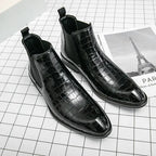 Men's Fashion Chelsea Boots - High-Top Leather Ankle Boots Pi-Mart