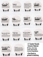 Funny Drink Definition Coasters Set Dictionary Quote Coasters For Bar And Countertop Decor BandsCo Straps
