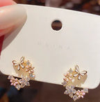 Petal Earrings, Pearl Studs, Colorful Drop Earrings