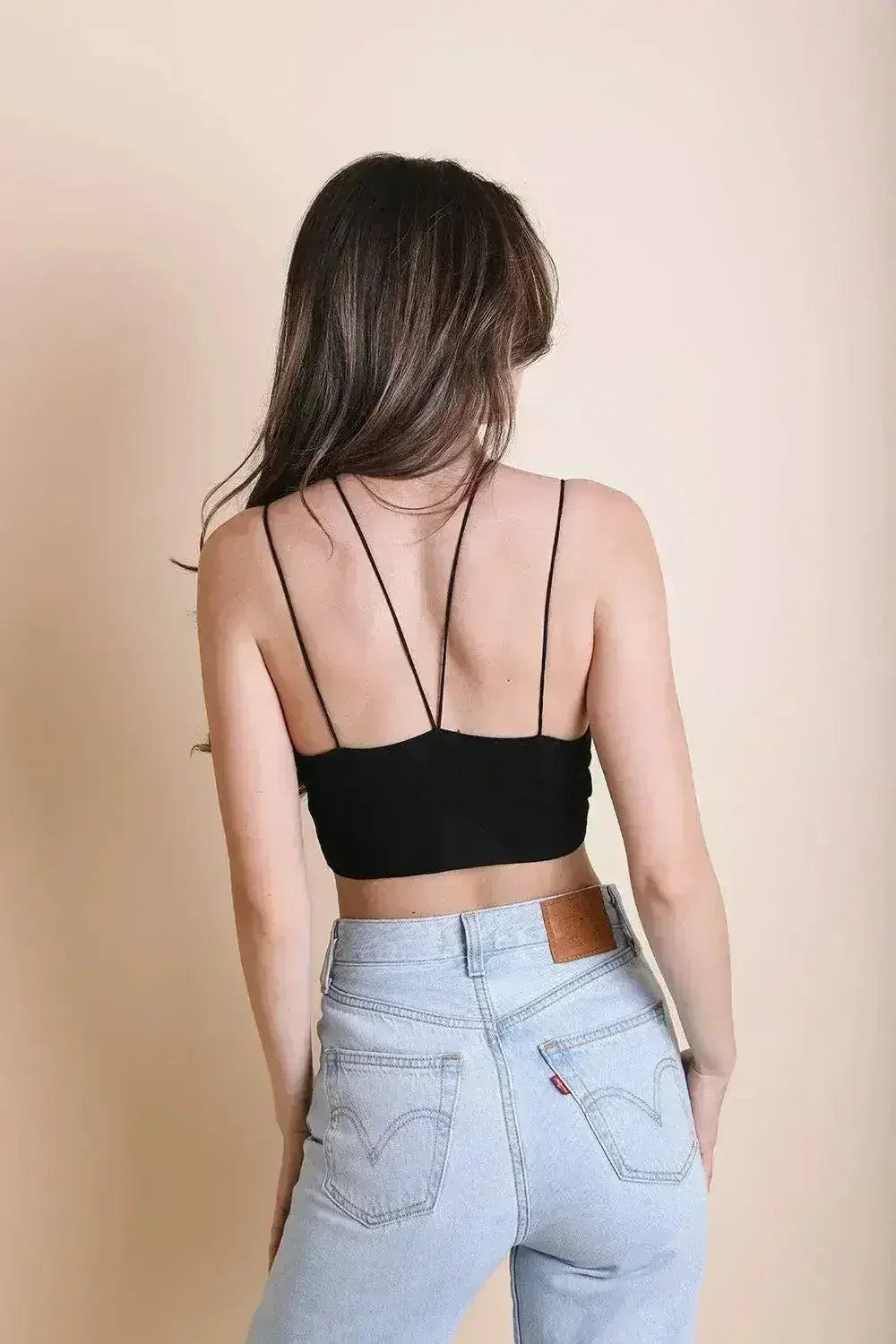 Y-Neck Plunge Crop Top - Stretchy Comfort | Femstylo - SJB-DIAMOND ELITES