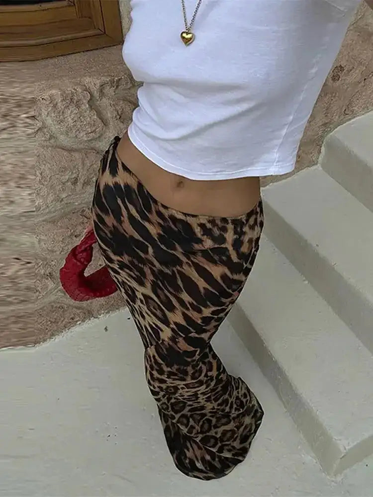 Leopard Print Length Skirt Pi-Mart