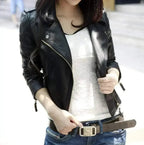 Cropped Vegan Leather Jacket – Black Slim Fit | XS-M