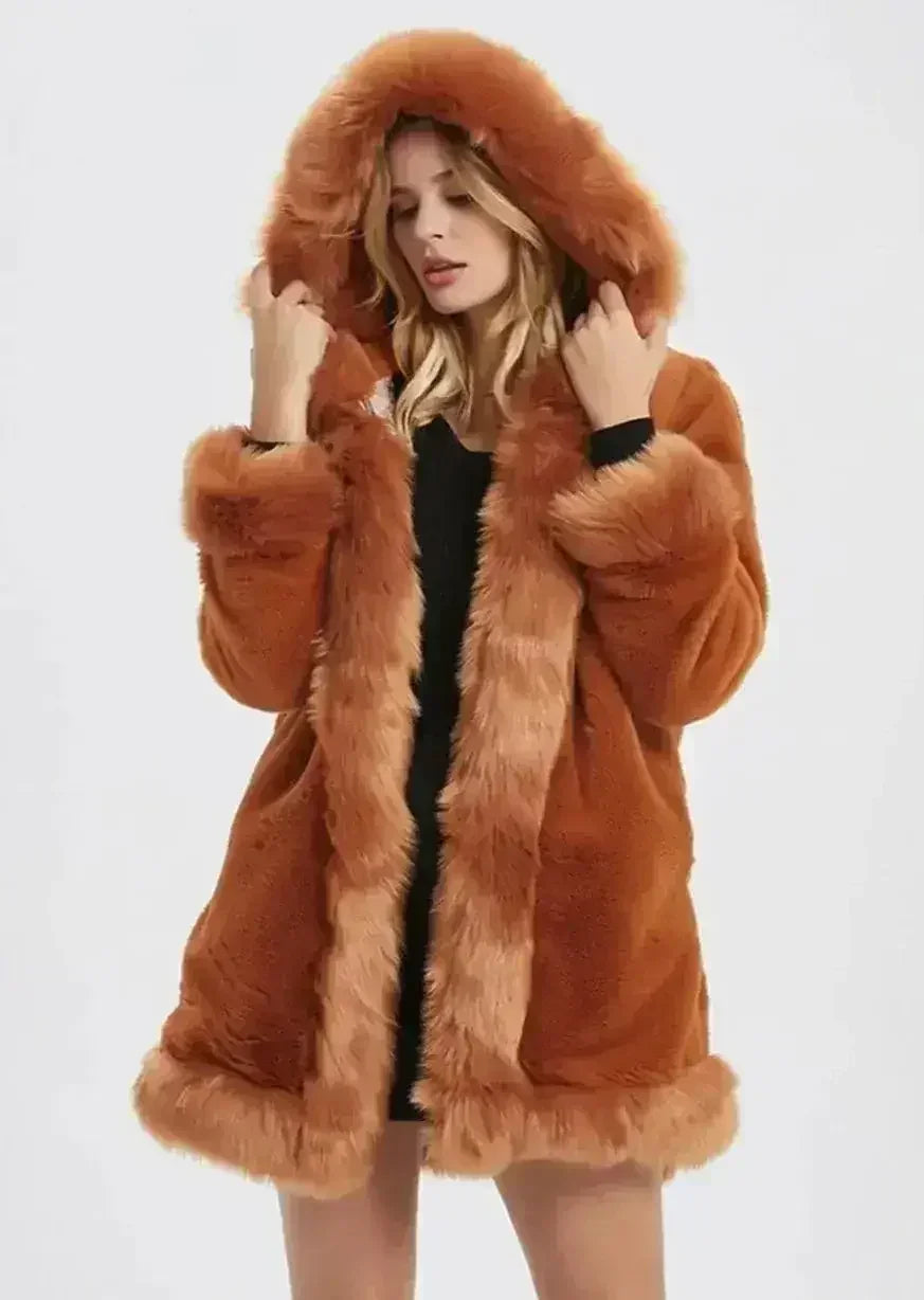 Faux Fur Collar Jacket - Cozy Winter Coat | Femstylo - SJB-DIAMOND ELITES