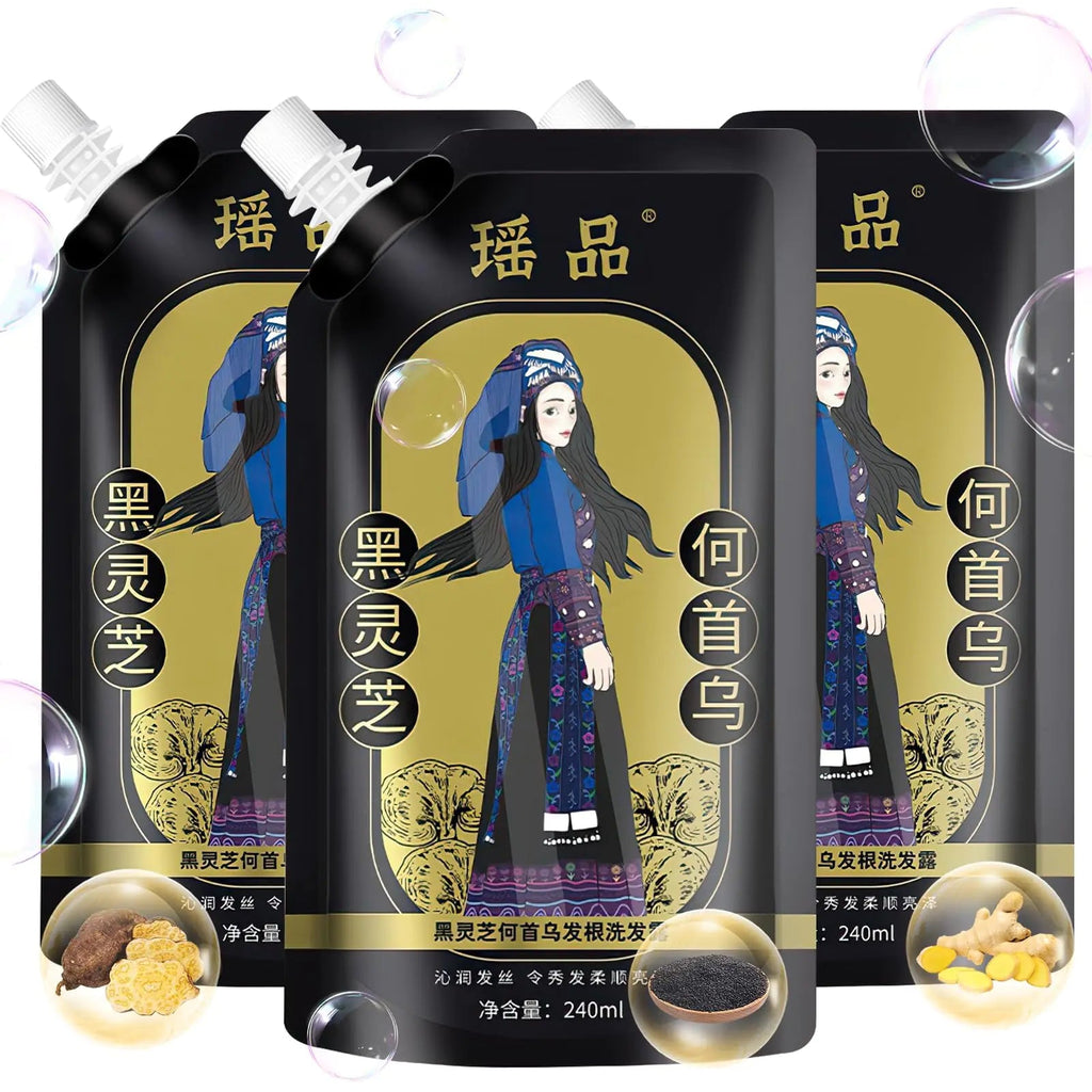 Ginger Plant Extract Hair ShampooPolygonum Multiflorum Hair Care StrengtheningThickening Shampoo for Women Men (3PCS) Lootquake LLC