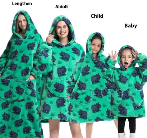 Lazy Blanket Hoodie Family Party Gift Pi-Mart