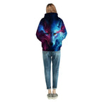 Wolf Hoodie, Couple Hoodie, Blue Sweatshirt Pi-Mart