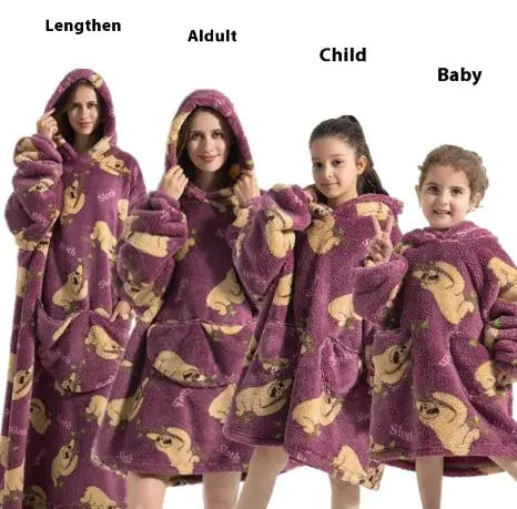 Lazy Blanket Hoodie Family Party Gift Pi-Mart