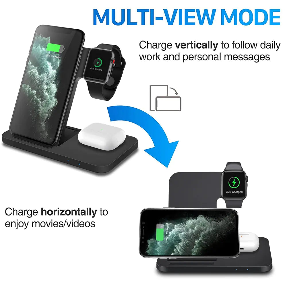 3in1 Wireless Fast Charger Dock Station Pi-Mart