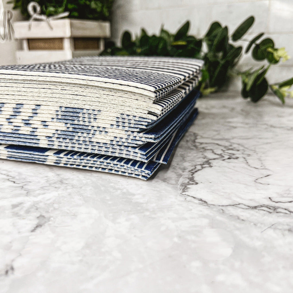 Yacht Club Biodegradable Kitchen Cloth 70% Cellulose 30% Cotton Reusable BandsCo Straps