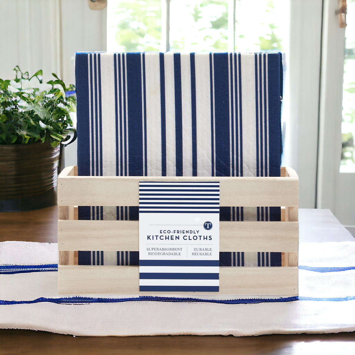 Yacht Club Biodegradable Kitchen Cloth 70% Cellulose 30% Cotton Reusable BandsCo Straps