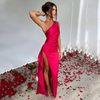 Satin Split-Kleid Pi-Mart